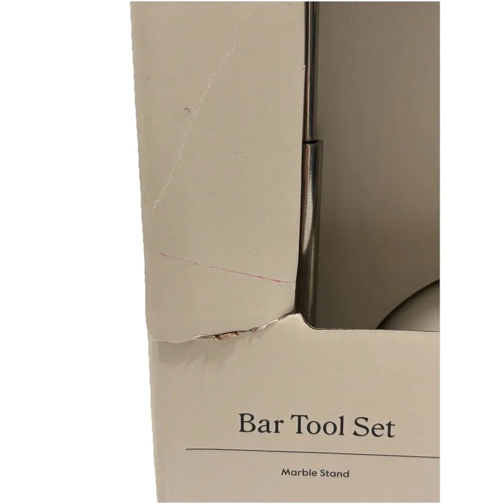Threshold Bar Tool Set with Marble Stand Silver White Metal Marble - Picture 2 of 5